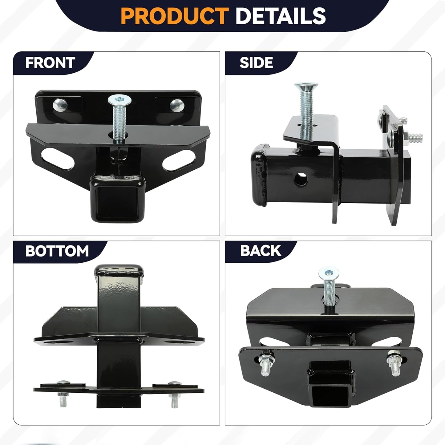 Class 3 Rear Towing Trailer Hitch Compatible with 2003-2023 Dodge Ram 1500 2500 3500 Classic Rear Receiver Hitch Tow Towing Combo W/Cover Kit - 2 inch LYAM-251