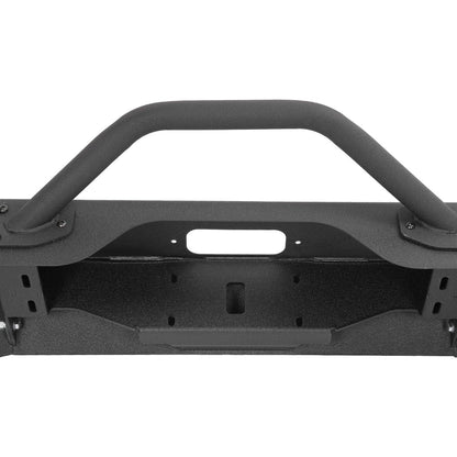 ALMULOO Front Bumper Assembly Compatible with 2003 2004 2005 2006 GMC Sierra 1500 W/Winch Plate, Light Holes, D-Ring Holes&Bull Bar Steel Powder Coated 2 Packages