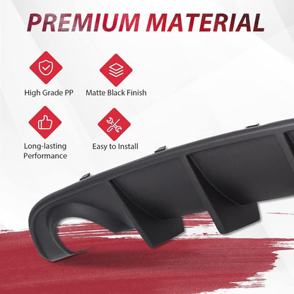 Rear Diffuser Compatible with 2015-2024 Dodge Charger Scat SRT Daytona GT R/T Non-Widebody Models Valance Rear Bumper Lip Splitter Spoiler Diffuser Black LYAP-296S