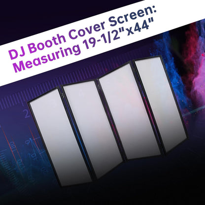Portable DJ Facade Booth Foldable Cover Screen with White/Black Facade+Cloth Frame Booth Steel +Travel Bag Case Projector Display Scrim Panel with Folding LYOM-063