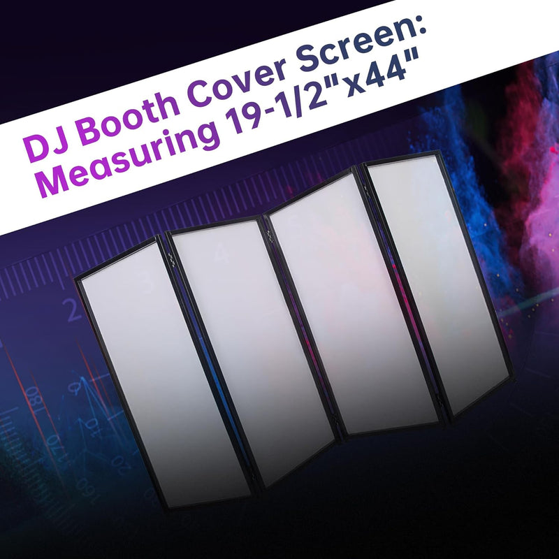 Portable DJ Facade Booth Foldable Cover Screen with White/Black Facade+Cloth Frame Booth Steel +Travel Bag Case Projector Display Scrim Panel with Folding LYOM-063