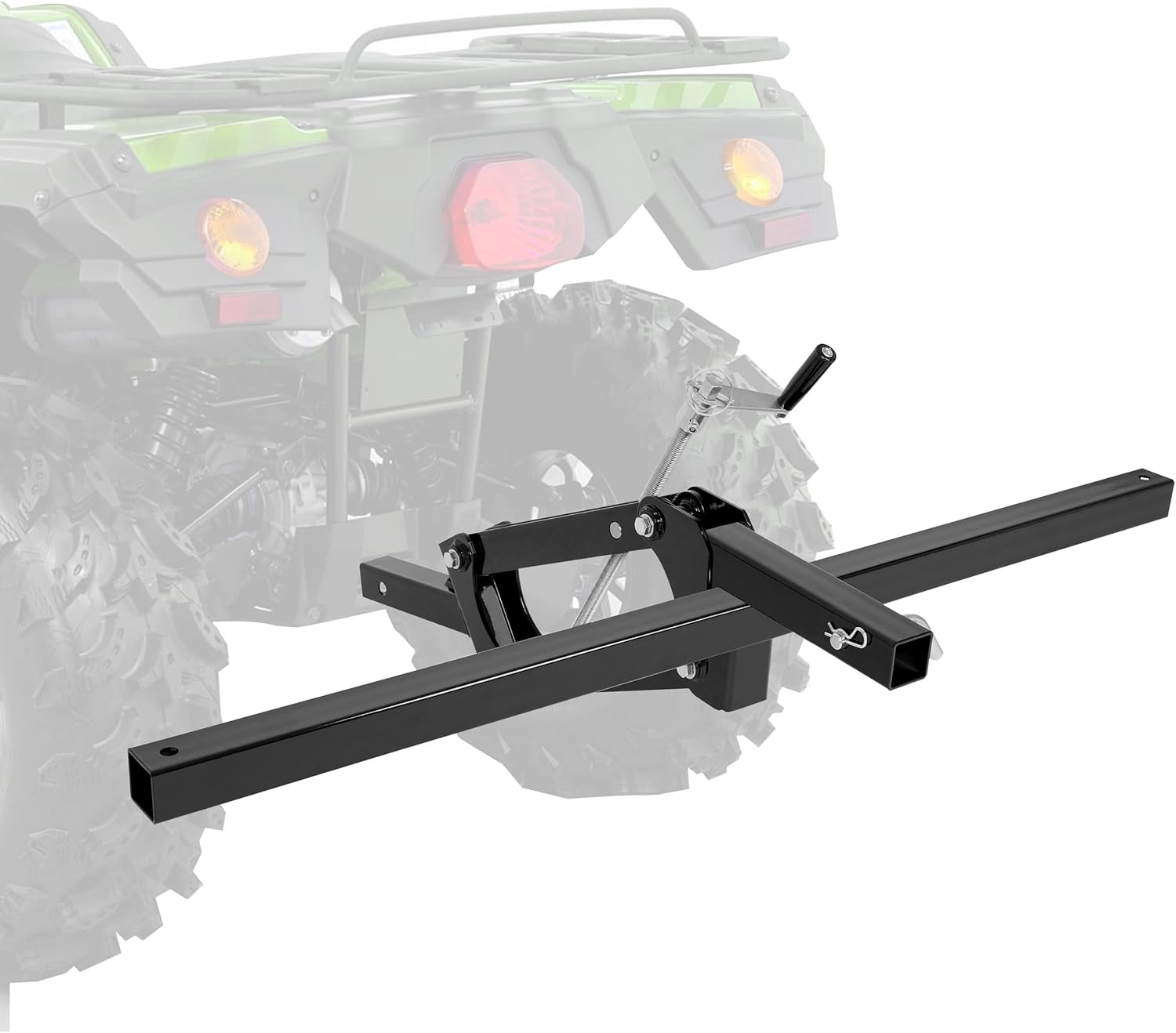 ATV/UTV Manual Implement Lift, 1-Point and 2-Inch Receiver, 50 in, Adjustable Height, UTV ATV Rake Scrape Blade Plow Disc Universal Tow Behind Attachments LYMM-208