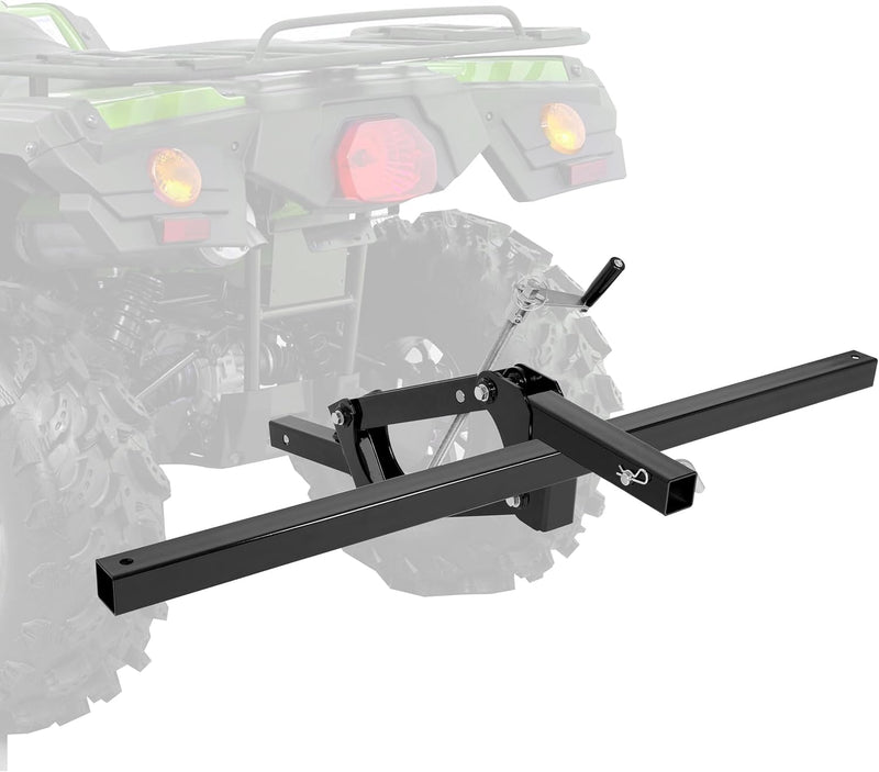 KUAFU ATV/UTV Manual Implement Lift, 1-Point and 2-Inch Receiver, 50 in, Adjustable Height, UTV ATV Rake Scrape Blade Plow Disc Universal Tow Behind Attachments LYMM-208