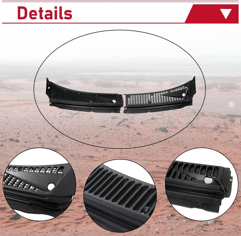 HECASA Windshield Wiper Cowl Vent Grille Compatible with 1999-2007 Ford F250 F350 F450 F550 Super Duty 2000-2005 Excursion Replace for 3C3Z-25022A68-AAA 4C3Z-25022A69-AAA Windscreen Covers Panels Kit LYAP-244S