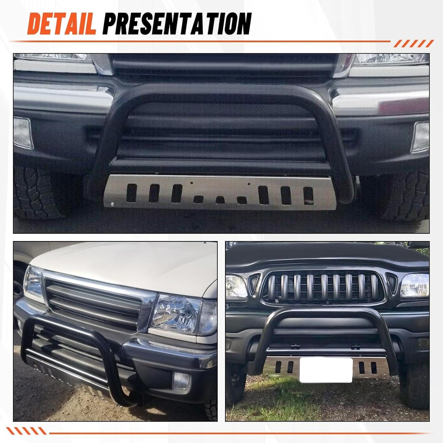 Bull Bar Compatible with 1998-2004 Toyota Tacoma 1996-1998 Toyota 4Runner 3inches Tube Brush Push Grille Guard Front Bumper LYAM-327