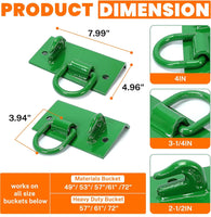 Load image into Gallery viewer, HECASA Tractor Bucket Hook Grab Hooks Compatible with John Deere Compact Tractor 1025R 2032R 3320 2520 Tractor Bucket Hooks D Rings Bolt on Heavy Duty LYJD-003

