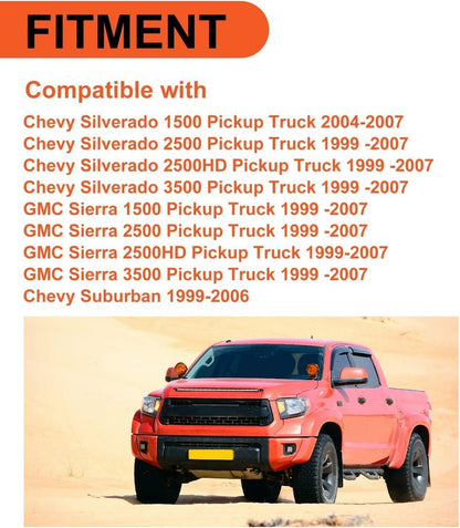 Slip On Rocker Panels Compatible with 1999-2007 Chevy Silverado GMC Sierra 4 Door Crew Cab Replacement LYAM-270-1