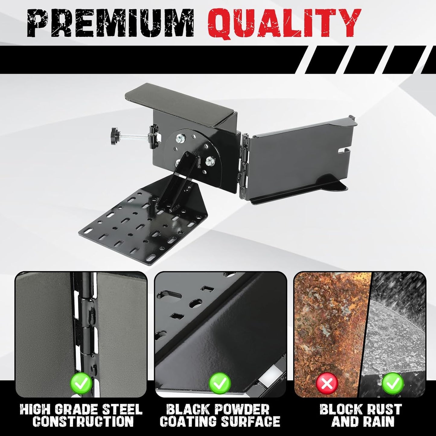 Universal Saw Press Chainsaw Bracket for ATV UTV Trailers W/Tubular Hanger Racks Fixed Tool Carrier Mounting Holder Kit LYOM-114