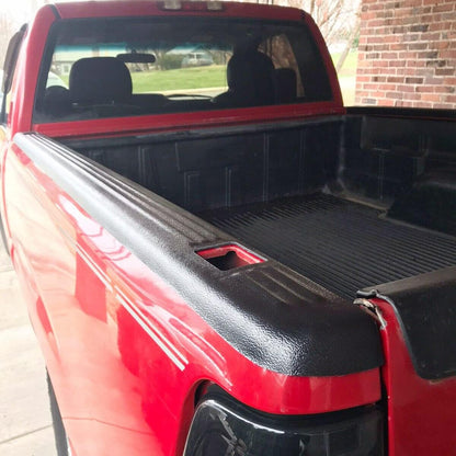 Truck Bed Rail Caps W/Holes Compatible with 1999-2006 Chevrolet Silverado & GMC Sierra 1500 2500 3500 (Classic only) W/Stake Holes 6'6inches Bed Black Ribbed Finish (Set of 2) LYAP-206-DK