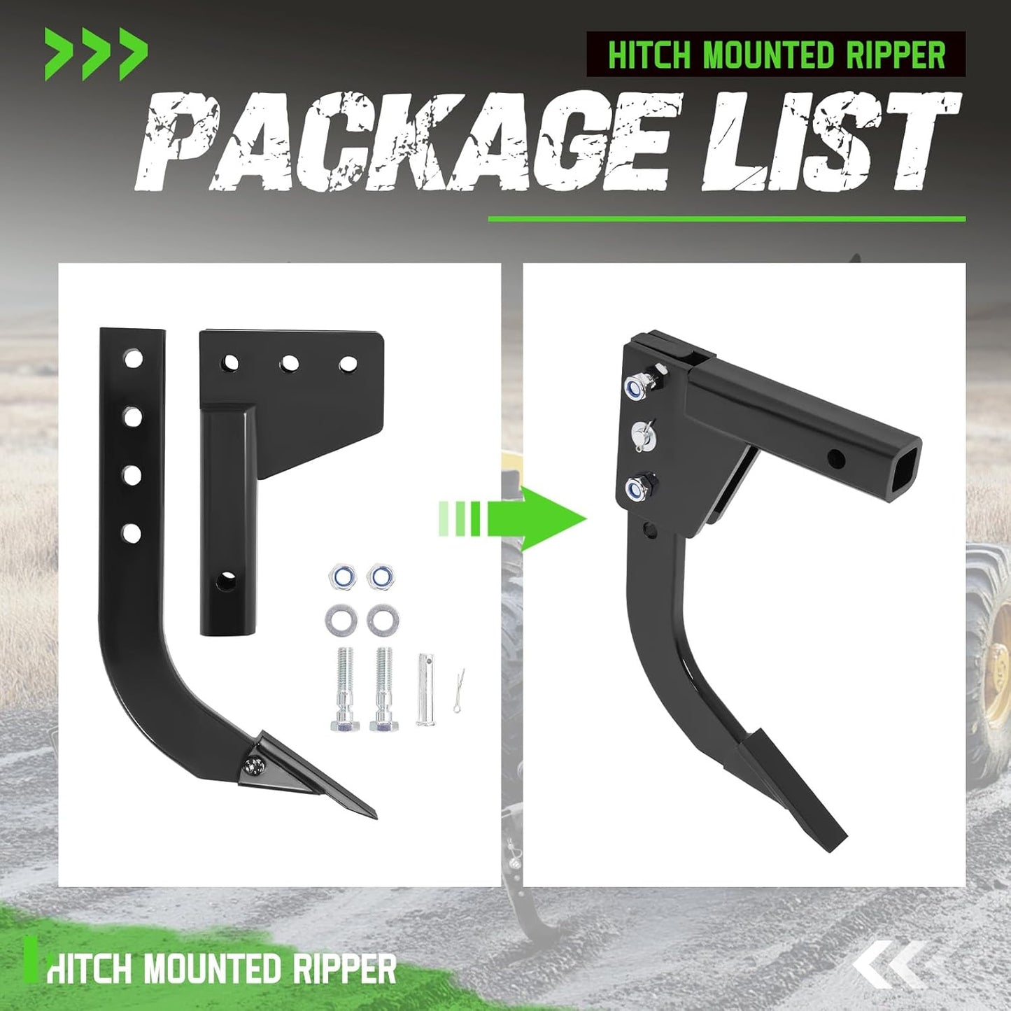 Adjustable Hitch Mounted Ripper for 2inches Receivers, 3 Point Trencher Compatible with ATVs UTVs Tractors, Plough Blade in Garden Bury Pipes Sow Seeds Lawn Digging Subsoil Heavy Duty LYOM-372