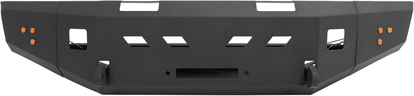 Front Bumper Compatible with 1995-2004 Toyota Tacoma First Gen W/Light Steel Powder Coated Black 2 Packages LYAM-X1225A+LYAM-X1225B