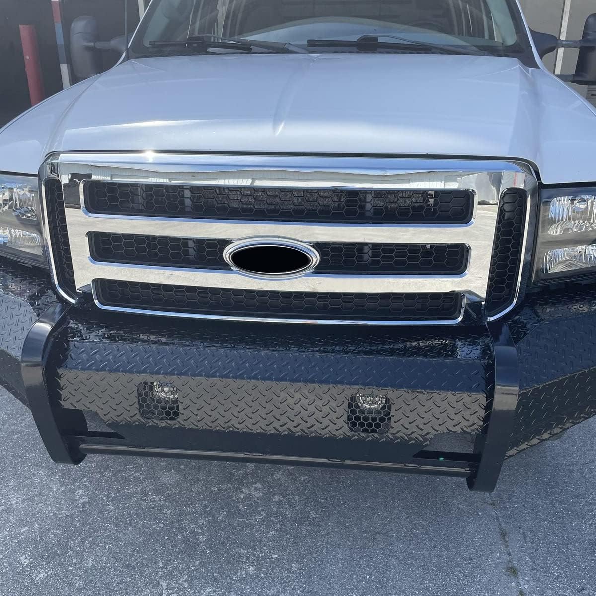 Front Grille Compatible with 1999-2004 Ford Super Duty F-250 F-350 Excursion (New Front Chrome Grille) 2006 Style W/Detachable Mesh Insert LYAP-006F