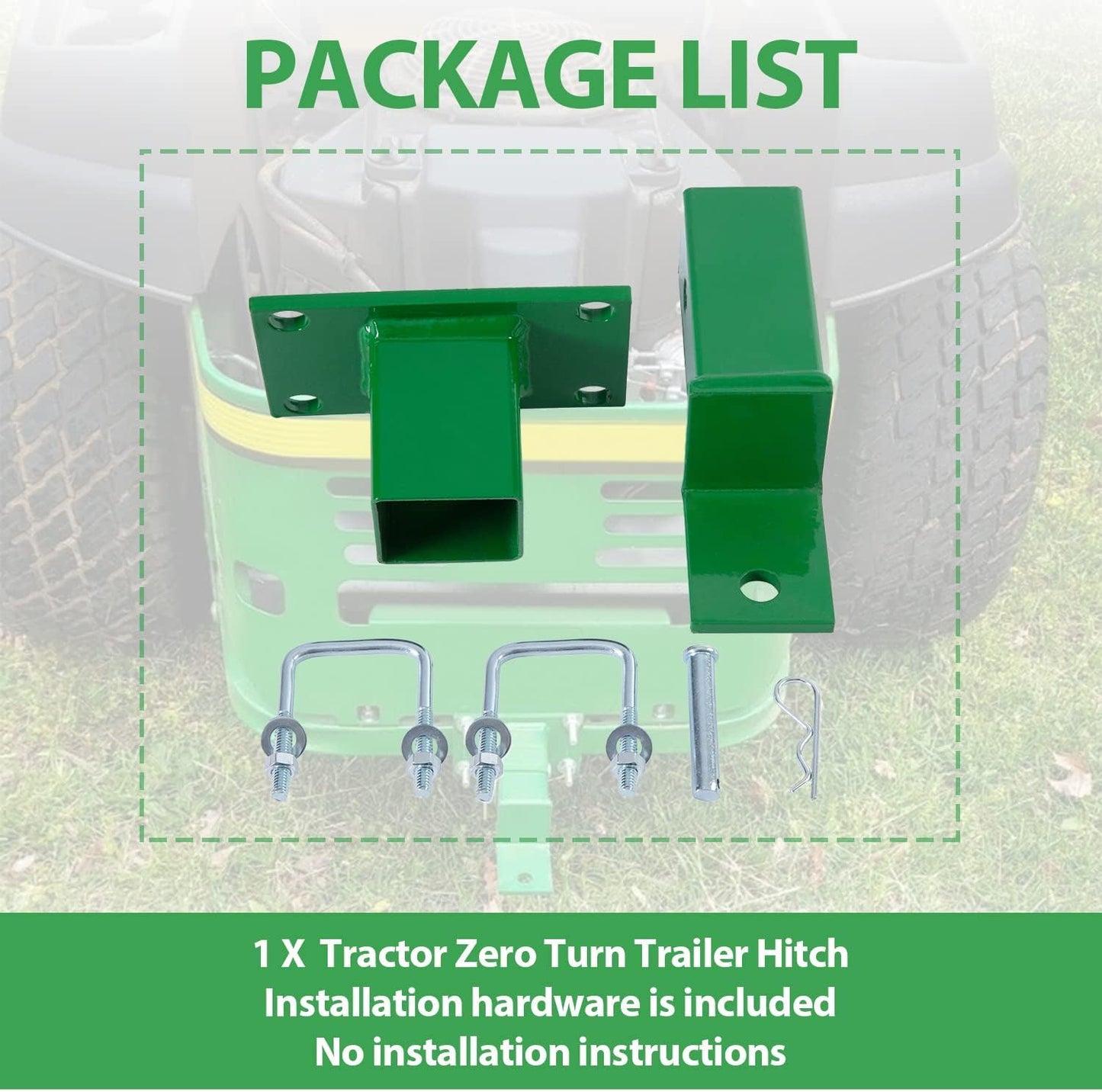 Rear Tractor Zero Turn Trailer Hitch Lawn Mower Compatible with John Deere 400 Series Ztrac & 200, 400, 600 Series & Z224 Z225 Z245 Z445 Z425 Z465 & Z910 Z920 Z925 Z930 Z950 Z960 Z970 LYJD-002