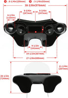 Load image into Gallery viewer, KUAFU Batwing Fairing Compatible with 1986-2015 Harley Davidson FLSTN Heritage Softail Classic Deluxe Fat Boy w/Windshield 4 Speaker Front LYMP-120
