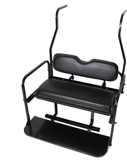 Back Folding Seat Kit Compatible with 2000.5-Up Club Car DS Models Golf Cart Flip Seat with Cushions LYA-078A+LYA-078B