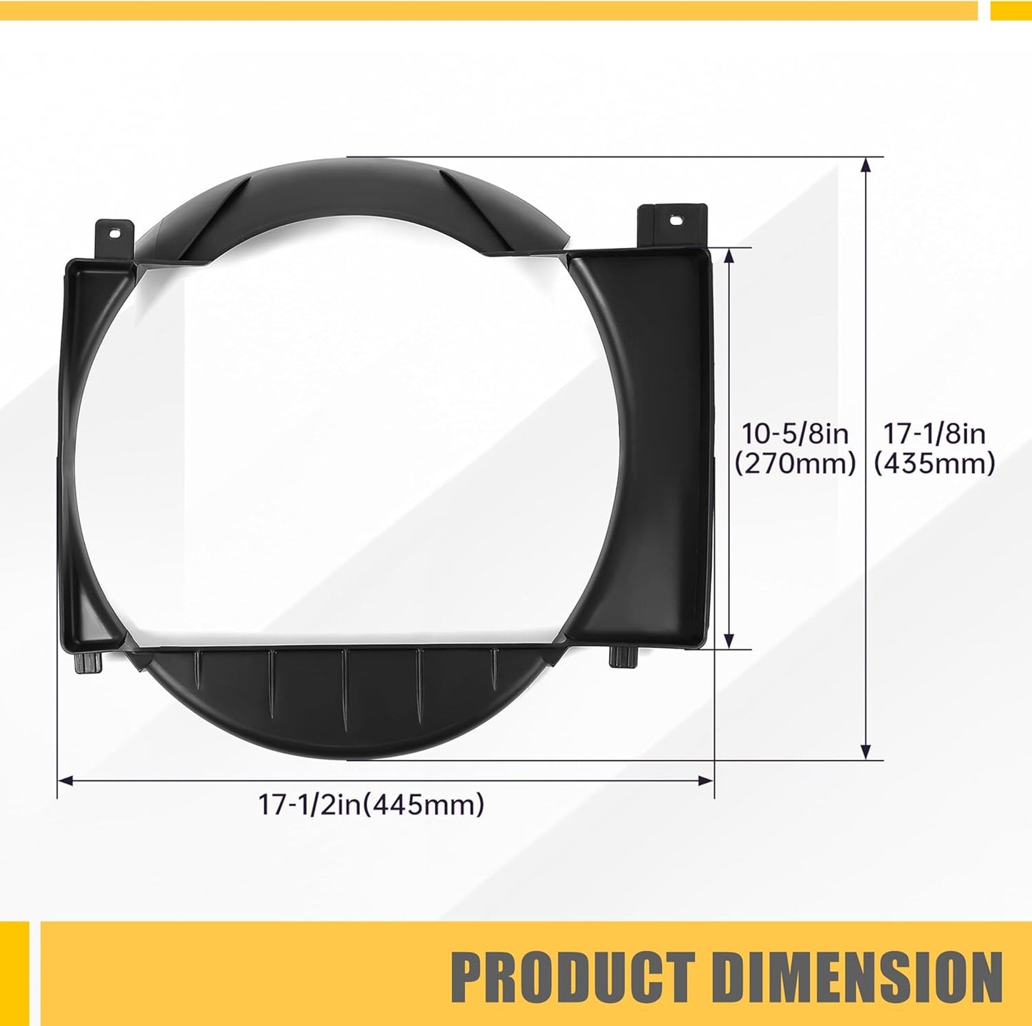 Radiator Cooling Fan Shroud Compatible with 1987-2001 Jeep Cherokee Replaces CH3110104 52027501AB 52027501AC Black PP Plastic LYAP-980