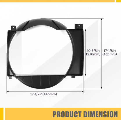 Radiator Cooling Fan Shroud Compatible with 1987-2001 Jeep Cherokee Replaces CH3110104 52027501AB 52027501AC Black PP Plastic LYAP-980