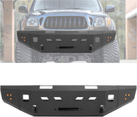 Load image into Gallery viewer, KUAFU Front Bumper Compatible with 1995-2004 Toyota Tacoma First Gen W/Light Steel Powder Coated Black 2 Packages LYAM-X1225A+LYAM-X1225B
