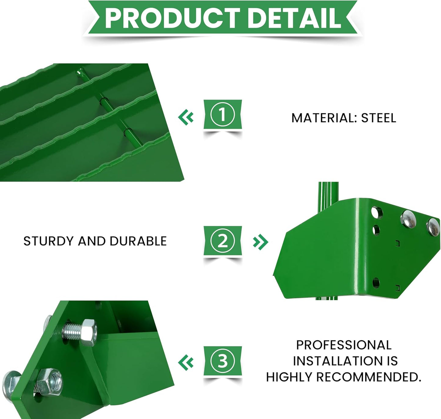 HECASA Left Hand Stair Step Kit Compatible with John Deere 4050 4240 4430 4630 4440 4230 LH Handrail LYJD-024
