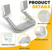 Load image into Gallery viewer, Universal Side Step Compatible with Chevy (Chevrolet), Ford, Toyota, GMC, Dodge RAM, Jeep, Set of 2, Polishing Aluminum Silvery LYAM-634-1
