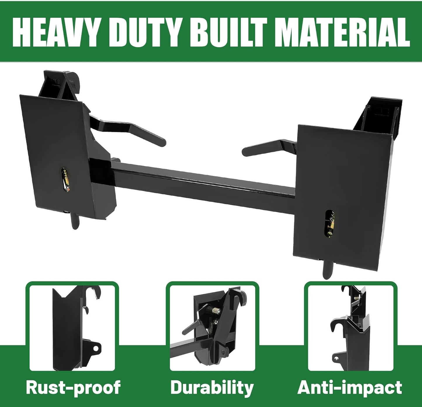 4000Lbs Universal Quick Attach Skid Steer Adapter Bucket Latch Compatible with Global John Deere Loaders Skid Steer Attachment Conversion Adapter Plate Steel Powder Coated Black LYOM-042