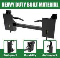 Load image into Gallery viewer, KUAFU 4000Lbs Universal Quick Attach Skid Steer Adapter Bucket Latch Compatible with Global John Deere Loaders Skid Steer Attachment Conversion Adapter Plate Steel Powder Coated Black LYOM-042
