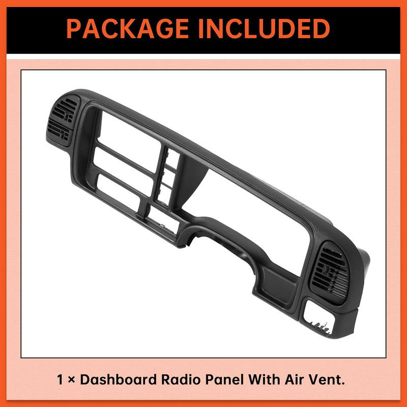 Dashboard Radio Panel Compatible with 1995-1999 Chevy Chevrolet GMC C1500 C2500 C3500 K1500 K2500 K3500 Tahoe Suburban Blazer Yukon Plastic Textured Black LYAP-X1270-3