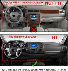 Black Dash Board Cover Compatible with 2007-2013 Chevy Chevrolet Silverado LS LT WT Base GMC Sierra SL SLE WT Base Dashboard Panel Cover Glovebox Dashboards ABS Plastic LYAP-300V