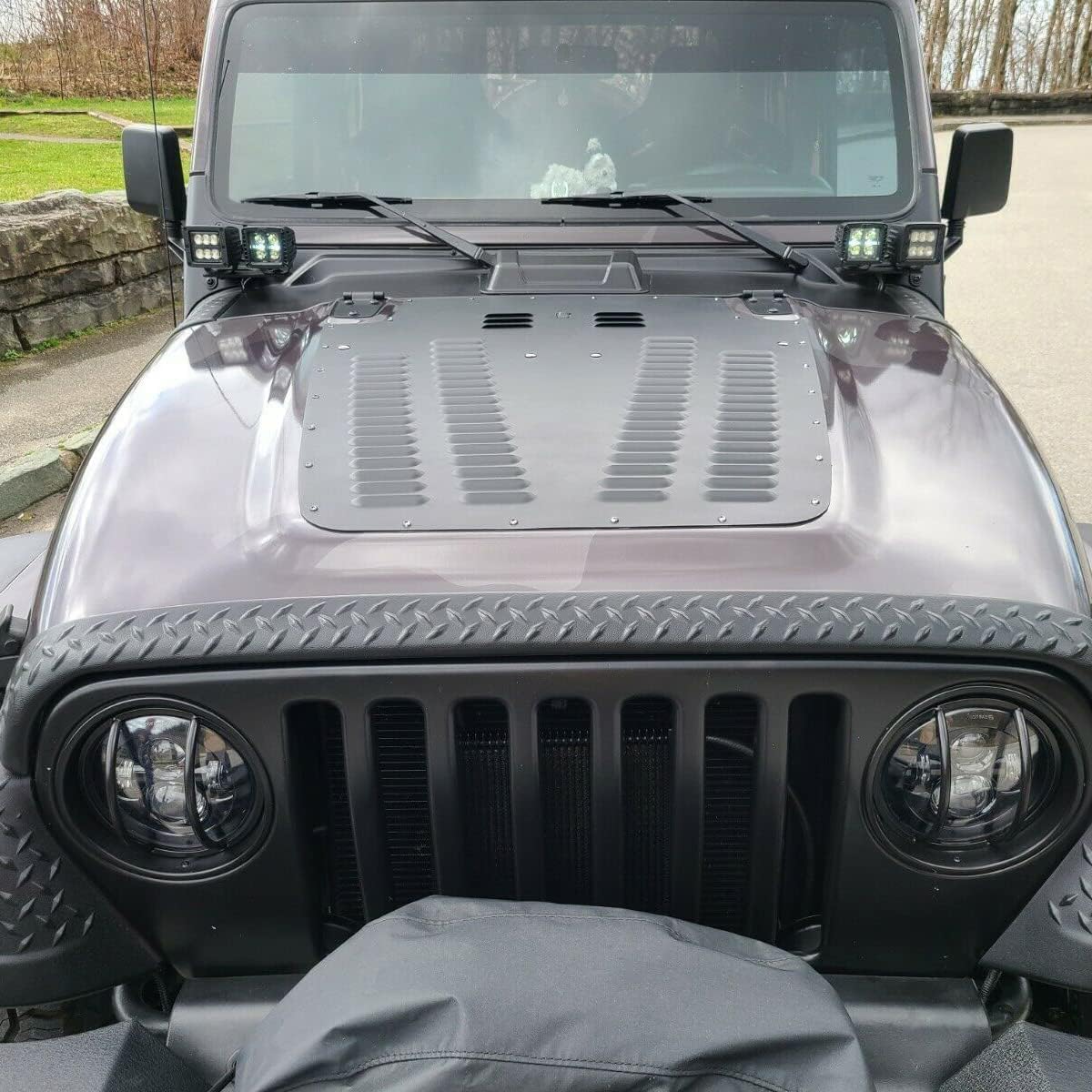 Aluminum Alloy Vented Hood Louver Kit Compatible with Jeep Wrangler TJ/LJ 2003-2006 LYAM-307S