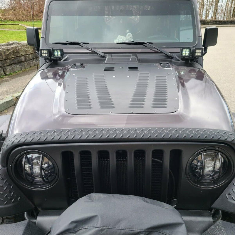 Aluminum Alloy Vented Hood Louver Kit Compatible with Jeep Wrangler TJ/LJ 2003-2006 LYAM-307S