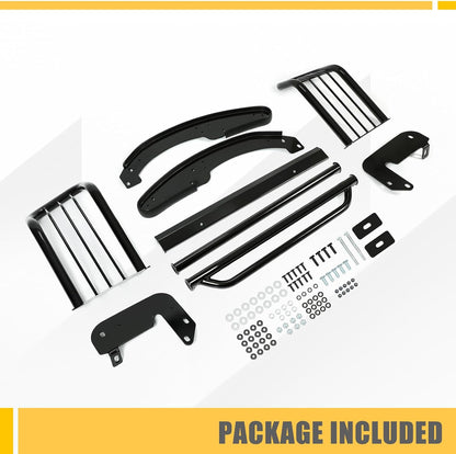Brush Guard Compatible with 2001-2012 Ford Ranger Mazda B-Series Pickup With Skid Plate Bull Bar Front Bumper Grill Grille Guard Protector Brush Push Bar Steel Black Power Coated LYAM-778