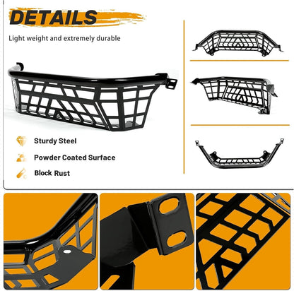 Cargo Barricade Compatible with 2020-2025 Kawasaki Teryx KRX 1000 2023-2025 KRX4 1000 Luggage Rack Steel Cargo Bed Enclosure Tailgate Black Powder Coated LYMM-153
