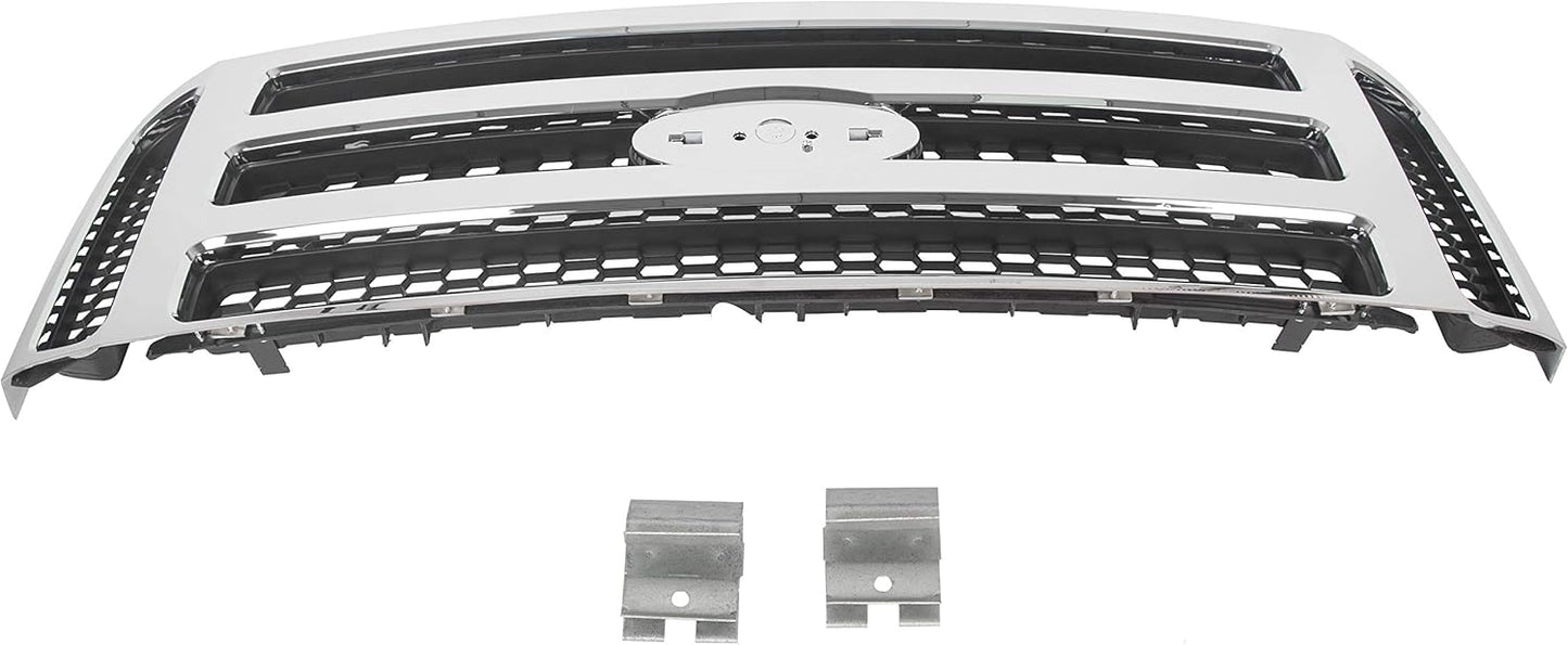Front Grille Compatible with 1999-2004 Ford Super Duty F-250 F-350 Excursion (New Front Chrome Grille) 2006 Style W/Detachable Mesh Insert LYAP-006F