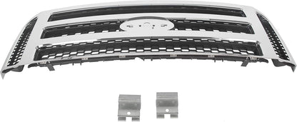 Front Grille Compatible with 1999-2004 Ford Super Duty F-250 F-350 Excursion (New Front Chrome Grille) 2006 Style W/Detachable Mesh Insert LYAP-006F
