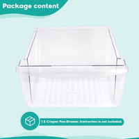 Load image into Gallery viewer, HECASA 240351207 Crisper Pan Drawer (Bottom) Compatible with Frigidaire Refrigerator AP2115971, 240351203, 240351206, 240351209 Freezer Door Shelf Bin Replacement Only (Clear) LYOP-109
