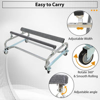 Load image into Gallery viewer, HECASA Personal Watercraft Jet Ski Dolly Stand Boat Storage Trailer Vehicle Cart for Sea-Doo Yamaha Kawasaki Adjustable Carpeted Bunks W/Four Casters &amp; Two Brakes 1000lbs Capacity (roller boat trailer)  LYA-060S

