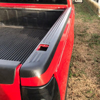 Load image into Gallery viewer, Truck Bed Rail Caps W/Holes Compatible with 1999-2006 Chevrolet Silverado &amp; GMC Sierra 1500 2500 3500 (Classic only) W/Stake Holes 6&#39;6inches Bed Black Ribbed Finish (Set of 2) LYAP-206-DK
