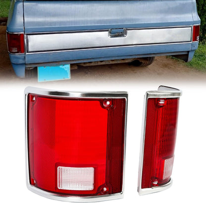 Pair Tail Light Lens Compatible with 1973-1991 Chevrolet Chevy Blazer Suburban Jimmy Driver Left & Passenger Right Replacement For 5968330, 5968329, GM2801122, GM2800122 LYOP-015S