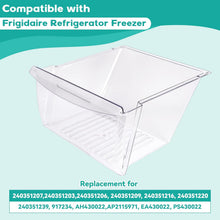 240351207 Crisper Pan Drawer (Bottom) Compatible with Frigidaire Refrigerator AP2115971, 240351203, 240351206, 240351209 Freezer Door Shelf Bin Replacement Only (Clear) LYOP-109