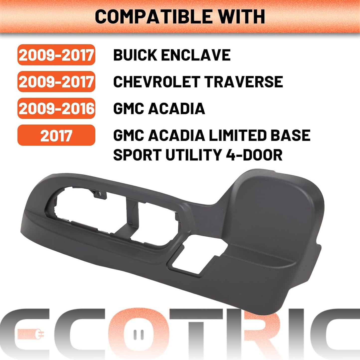 Driver Seat Trim Panel Compatible with 2009-2017 Buick Enclave/Chevrolet Traverse/GMC Acadia Driver Seat Track Cover Black Replace for 25941769 LYAP-409