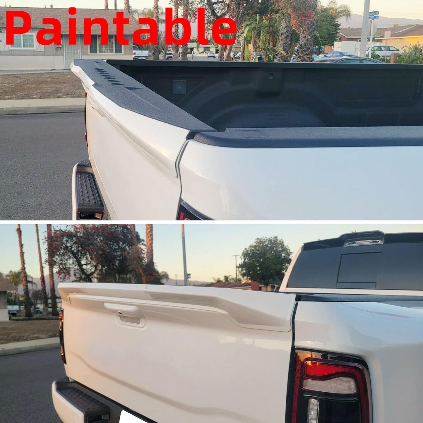Air Design Tailgate Spoiler Compatible with 2009-2021 Dodge Ram Classic 1500 2500 3500 Replacement for #CH06A16 Black Cap Molding Top Protector LYAP-132S