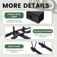 Load image into Gallery viewer, Hitch Mount Bike Rack 2&#39;&#39; Receiver Bicycle 2-Bike Rack for SUV Van Truck Car RV Minivans, 200 LBS Capacity Platform Style for Mountain Bike E-Bike Steel LYA-014S
