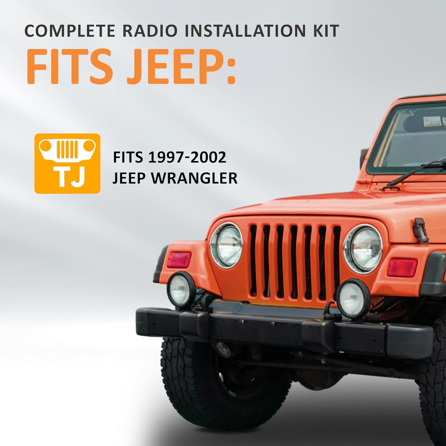 Double Din Dash Kit Compatible with 1997-2002 Jeep Wrangler TJ Radio Stereo Dash Bezel Install Kit LYAP-373