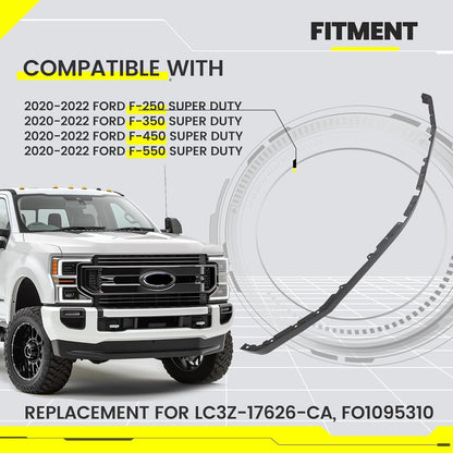 Front Lower Deflector Valance Panel Compatible with 2020-2022 Ford F250 F350 F450 F550 Super Duty LC3Z-17626-CA Bumper Valance (Tremor Package Only) Plastic (PP) Black LYAP-X1131