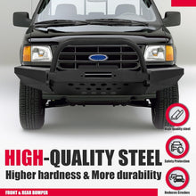 Front & Rear Bumper Compatible with 1998-2011 Ford Ranger w/Winch Plate D-Rings Powder Coated Steel LYAM-148+LYAM-328