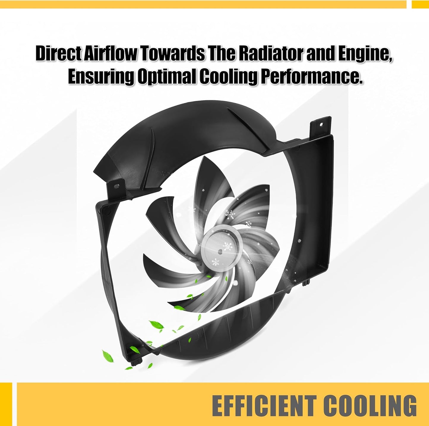 Radiator Cooling Fan Shroud Compatible with 1987-2001 Jeep Cherokee Replaces CH3110104 52027501AB 52027501AC Black PP Plastic LYAP-980