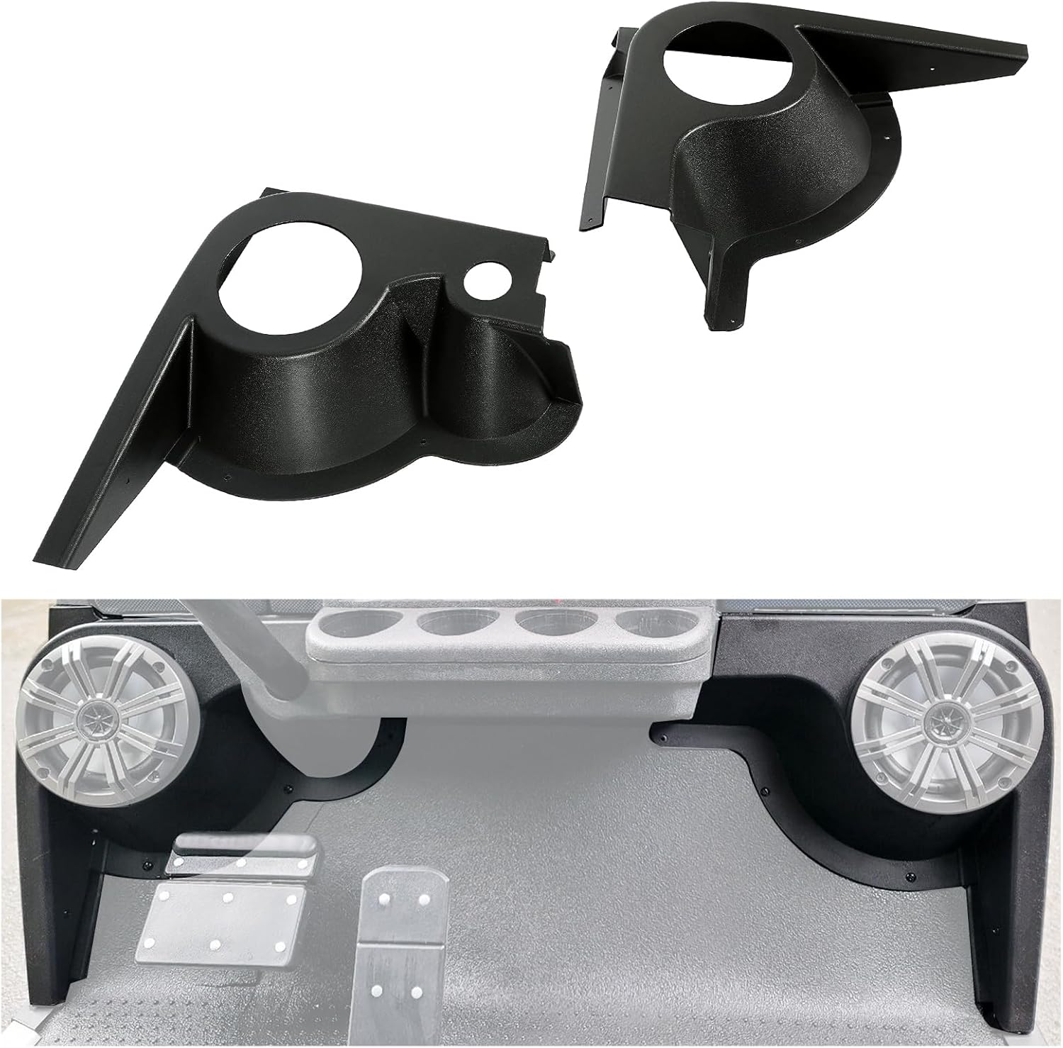 Speaker Pods Compatible with 1994-2023 EZGO TXT Replacement for 627153 Golf Cart Black Texture Pair ABS Speaker Stands LYMP-140