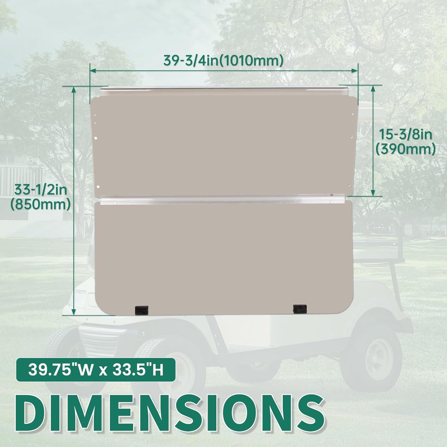 Tinted Windshield Compatible with 1982-2000.5 Club Car DS Golf Cart Smoke Style Fold Down Windscreen B23-61-S