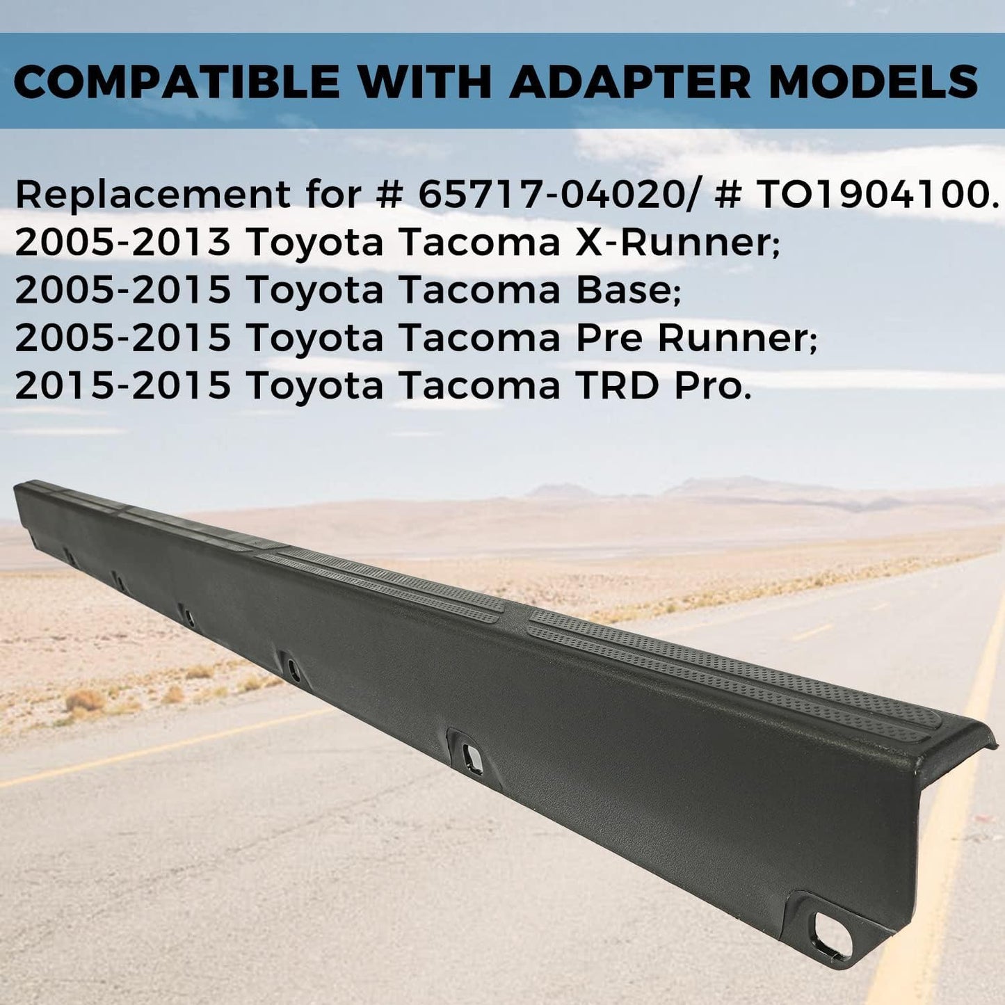 Tailgate Molding Cover Cap Compatible with 2005-2015 Toyota Tacoma Replace for 65717-04020 TO1904100 Top Protector LYAP-242S