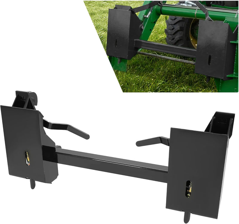 KUAFU 4000Lbs Universal Quick Attach Skid Steer Adapter Bucket Latch Compatible with Global John Deere Loaders Skid Steer Attachment Conversion Adapter Plate Steel Powder Coated Black LYOM-042